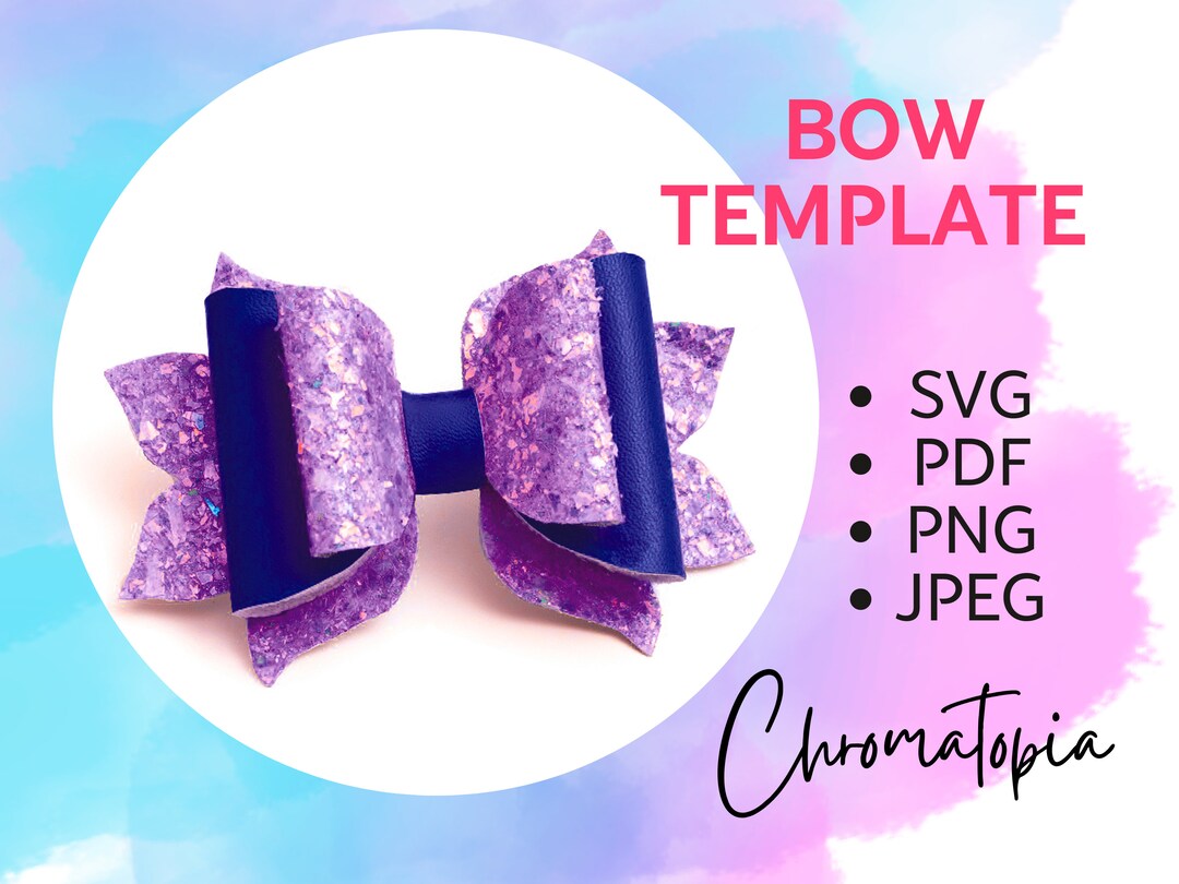 Faux Leather Hair Bow Template SVG for Cricut Cut File - Pdf, Png File ...
