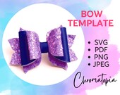 Faux Leather Hair Bow Template SVG for Cricut Cut File - Pdf, Png File Printable with Photo Instructions - Instant Download