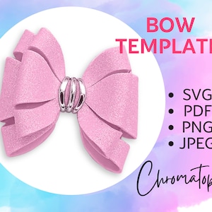 Stylish Bow Template SVG, Bow PDF, Hair Bow Template, Cricut Bow svg, Bow Template for Cricut, DIY Bow Cut File