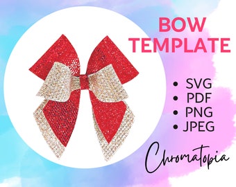 Classic Elegant Hair Bow Pattern - Bow Template SVG for Cricut and other cutting machines - DIY Hair Bows SVG Cut File