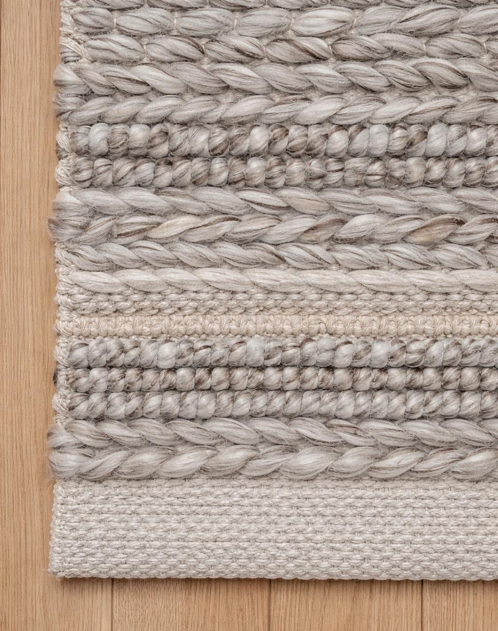 Chunky Boho Rug Handwoven Chunky Wool Rug: Braided Brown & Grey, Boho Farmhouse Style ...