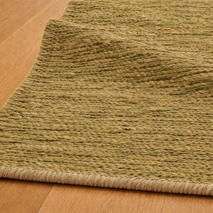 Green Toned Jute Rug: Hand-Woven Eco-Friendly Boho Decor- Chick Rustic Farmhouse Vintage Inspired decor image 6