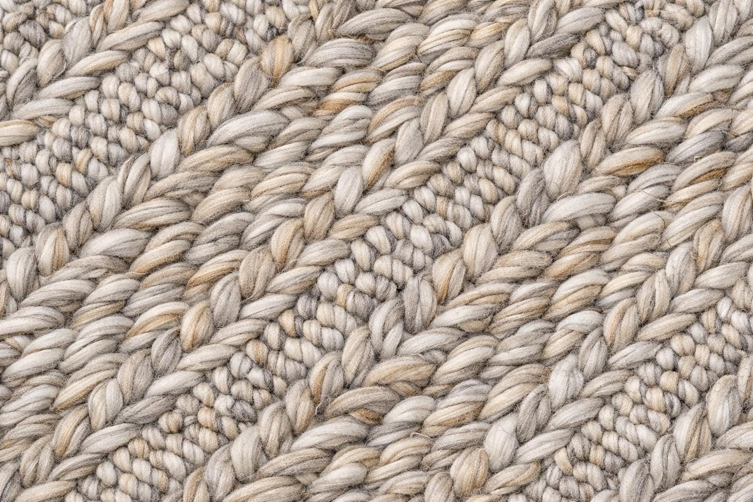 Chunky Boho Rug Handwoven Chunky Wool Rug: Braided Brown & Grey, Boho Farmhouse Style ...