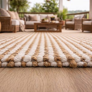 Hand-Knotted Jute-Wool Rug: Scandinavian Boho Style