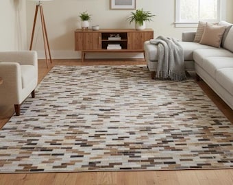 Large IKEA Brattby Cowhide Rug – Natural Brown and White – Approx