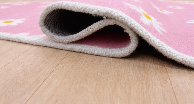 Pink Flower Rug-Kids Nursery Decor-Playroom rug Daisy pink image 4