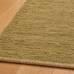 Green Toned Jute Rug: Hand-Woven Eco-Friendly Boho Decor- Chick Rustic Farmhouse Vintage Inspired decor image 7