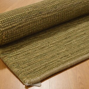 Green Toned Jute Rug: Hand-Woven Eco-Friendly Boho Decor- Chick Rustic Farmhouse Vintage Inspired decor image 5