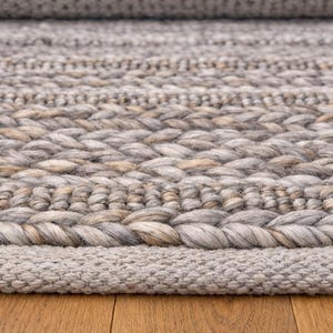 Chunky Boho Rug Handwoven Chunky Wool Rug: Braided Brown & Grey, Boho Farmhouse Style ...