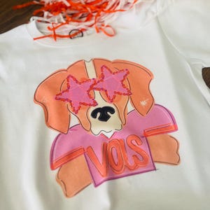 Tennessee Smokey Dog Kids Tee Pink Hand-drawn design Sublimation