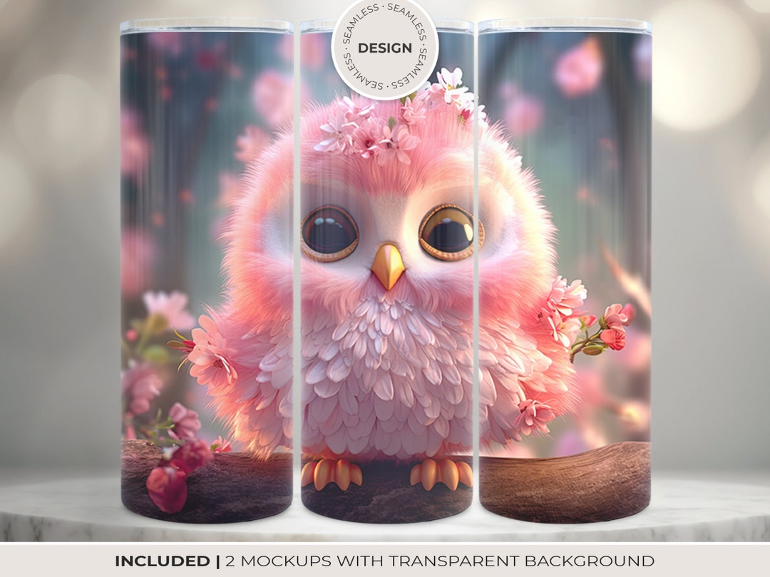 Baby Owl 3d Sublimation Design for Skinny Tumbler 20 Oz, Straight and ...
