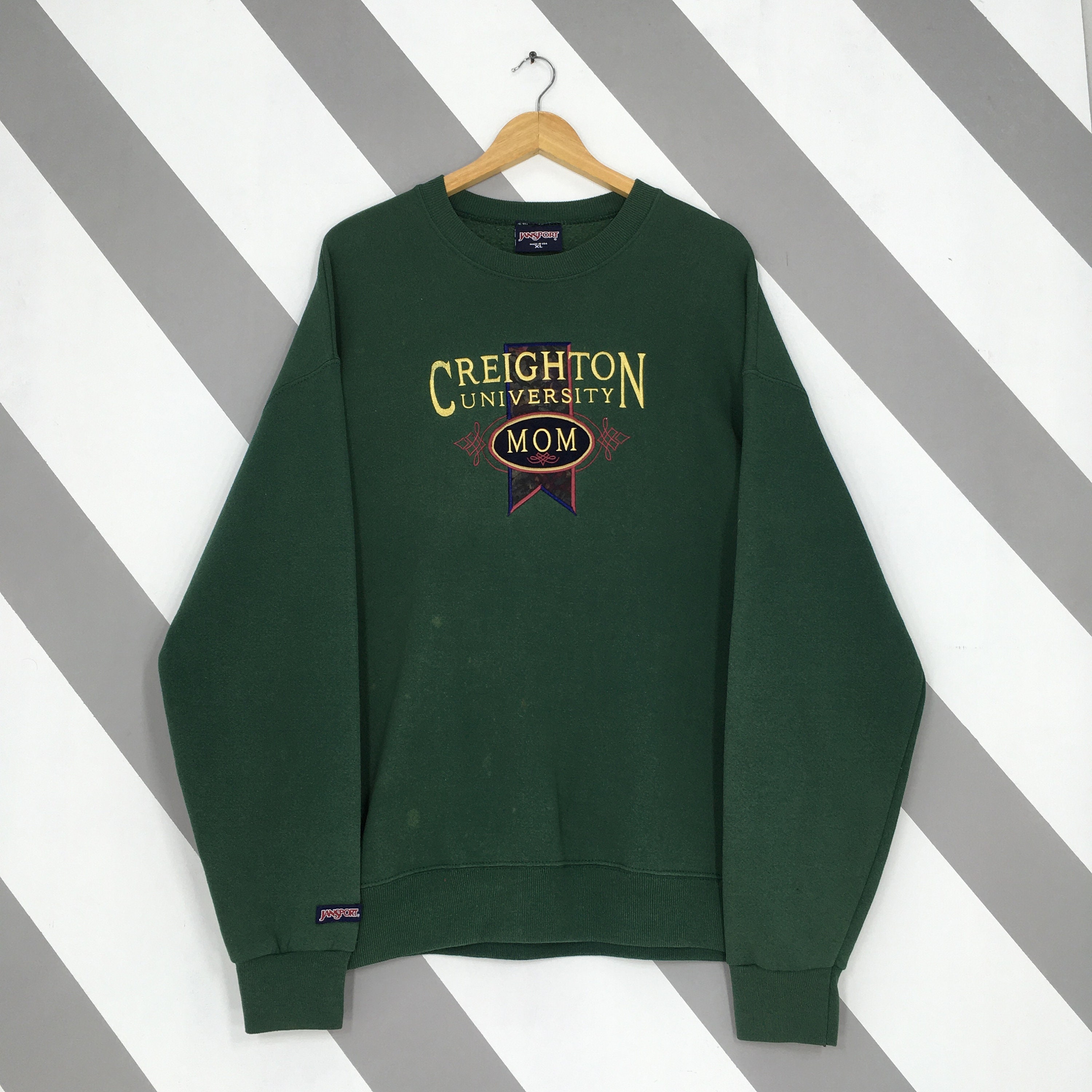 Vintage 90s Creighton University Mom Sweatshirt XLarge Creighton University Mom Embroidered Crewneck Creighton University Sweater Size XL
