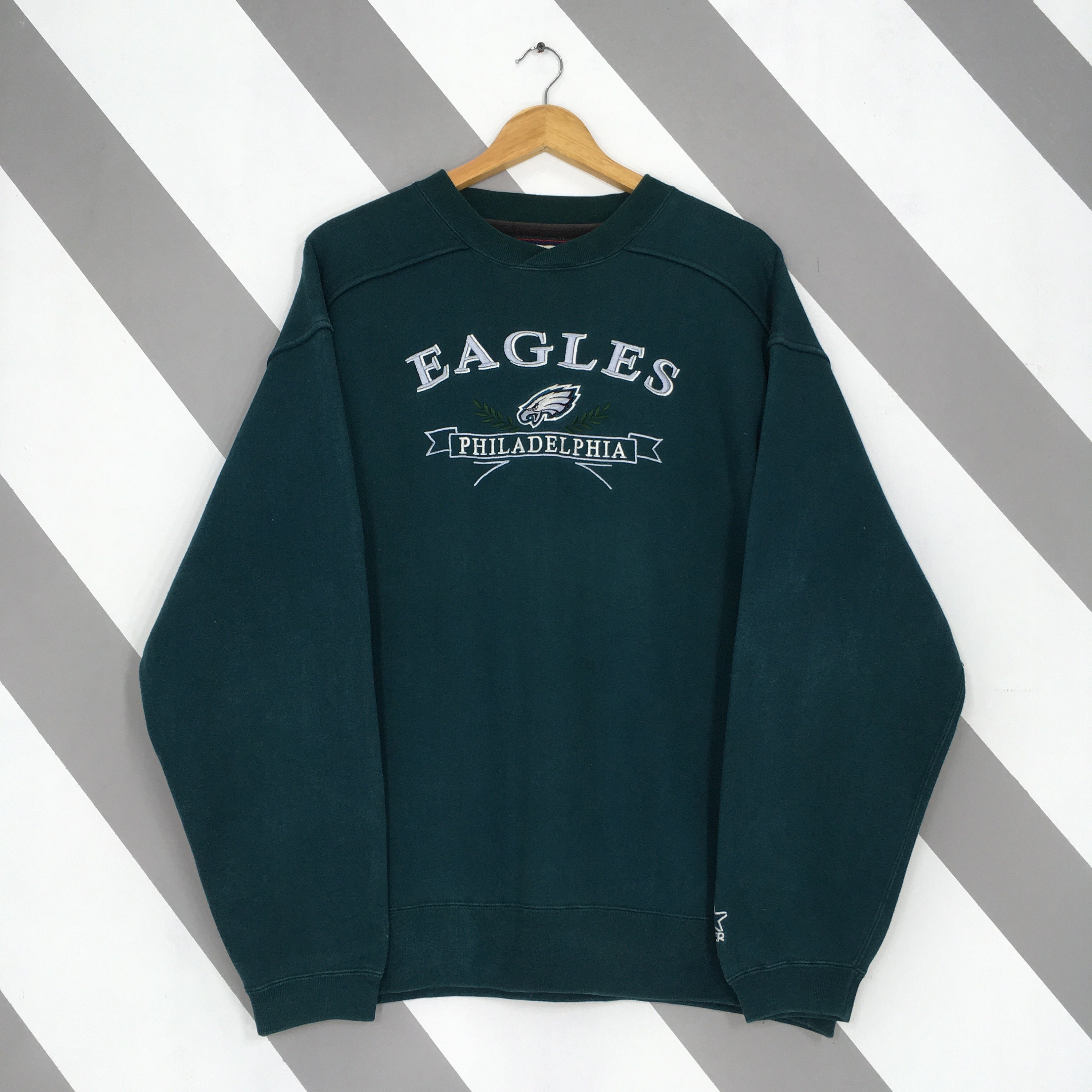 RARE Vintage Philadelphia Eagles Nfl Sweatshirt XLarge Starter Philadelphia Eagles Embroidered Jumper Eagles Football Rugby Sweater Size XL