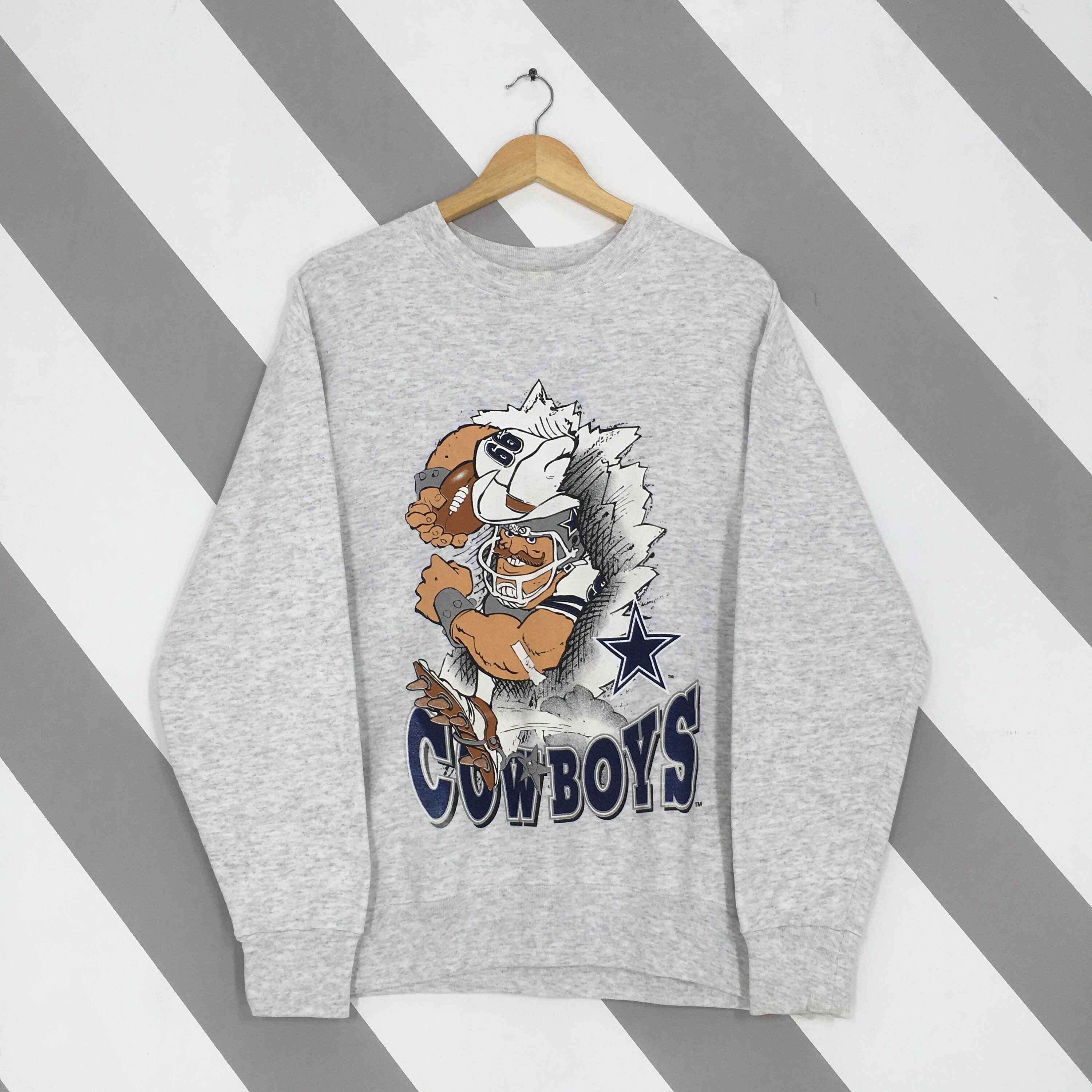 RARE Vintage 90s Dallas Cowboys NFL Sweatshirt Medium Dallas Cowboys Mirror Printed Crewneck Cowboys American Football Sweater Size M Etsy