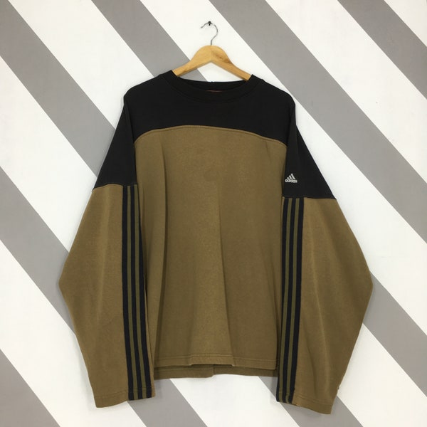 Vintage Adidas Equipment Jumper Sweatshirt XXLarge Adidas Equipment Crewneck Adidas Activewear Brown Pullover Adidas Sports Sweater Size 2XL