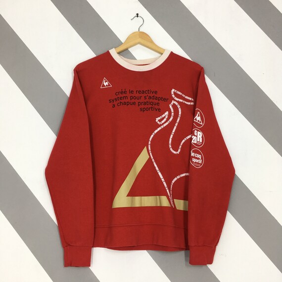 Vintage Y2k Le Coq Sportif sudadera mujeres grande Le Coq Francia deletrear Crewneck Le Coq Sportif ropa deportiva sueter rojo senoras tamano L Etsy Espana