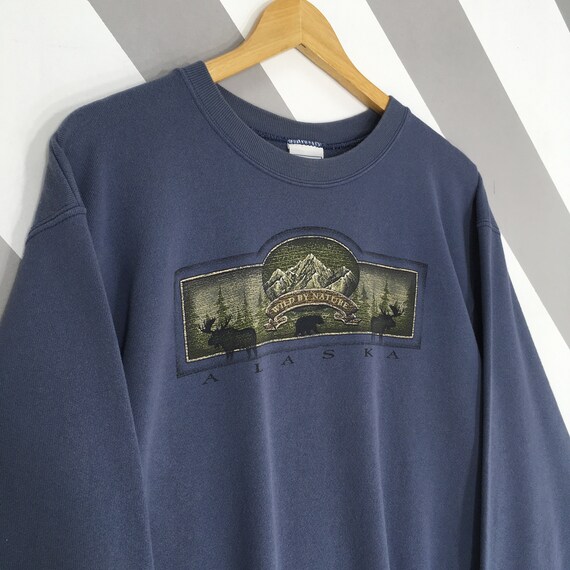 Vintage Y2K Alaska Wild By Nature Sweatshirt Medi… - image 3