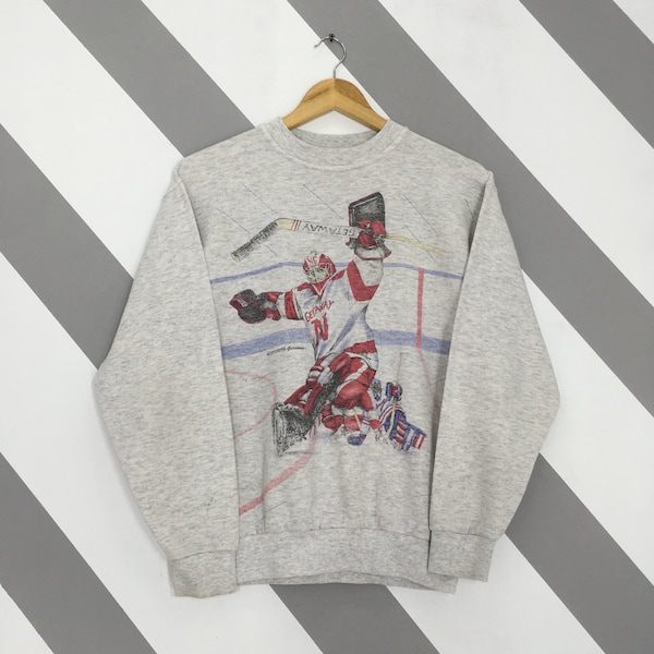 Vintage 90s Northern Getaway Ice Hockey Sweatshirt Small Northern Getaway Ice Hockey Sports Crewneck Canada Ice Hockey Gray Sweater Size S