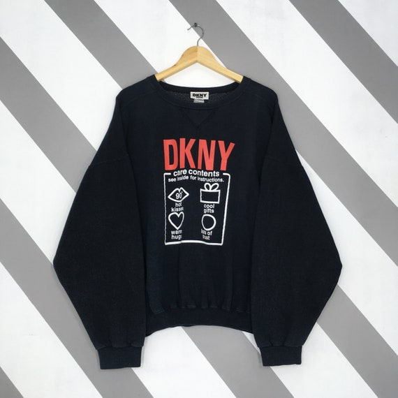 Vintage 90s Dkny Jeans Usa Boxy Sweatshirt Large … - image 1