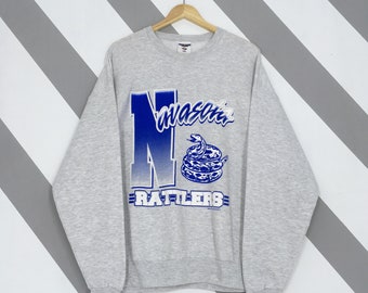 Vintage Y2K Navasota Rattlers Gray Sweatshirt XLarge Navasota Rattlers Spell Out Logo Crewneck Navasota High School Rattler Sweater Size XL