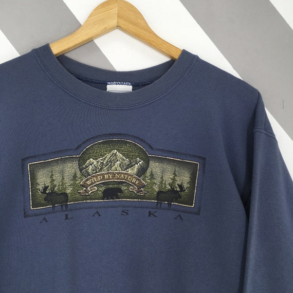 Vintage Y2K Alaska Wild By Nature Sweatshirt Medi… - image 2