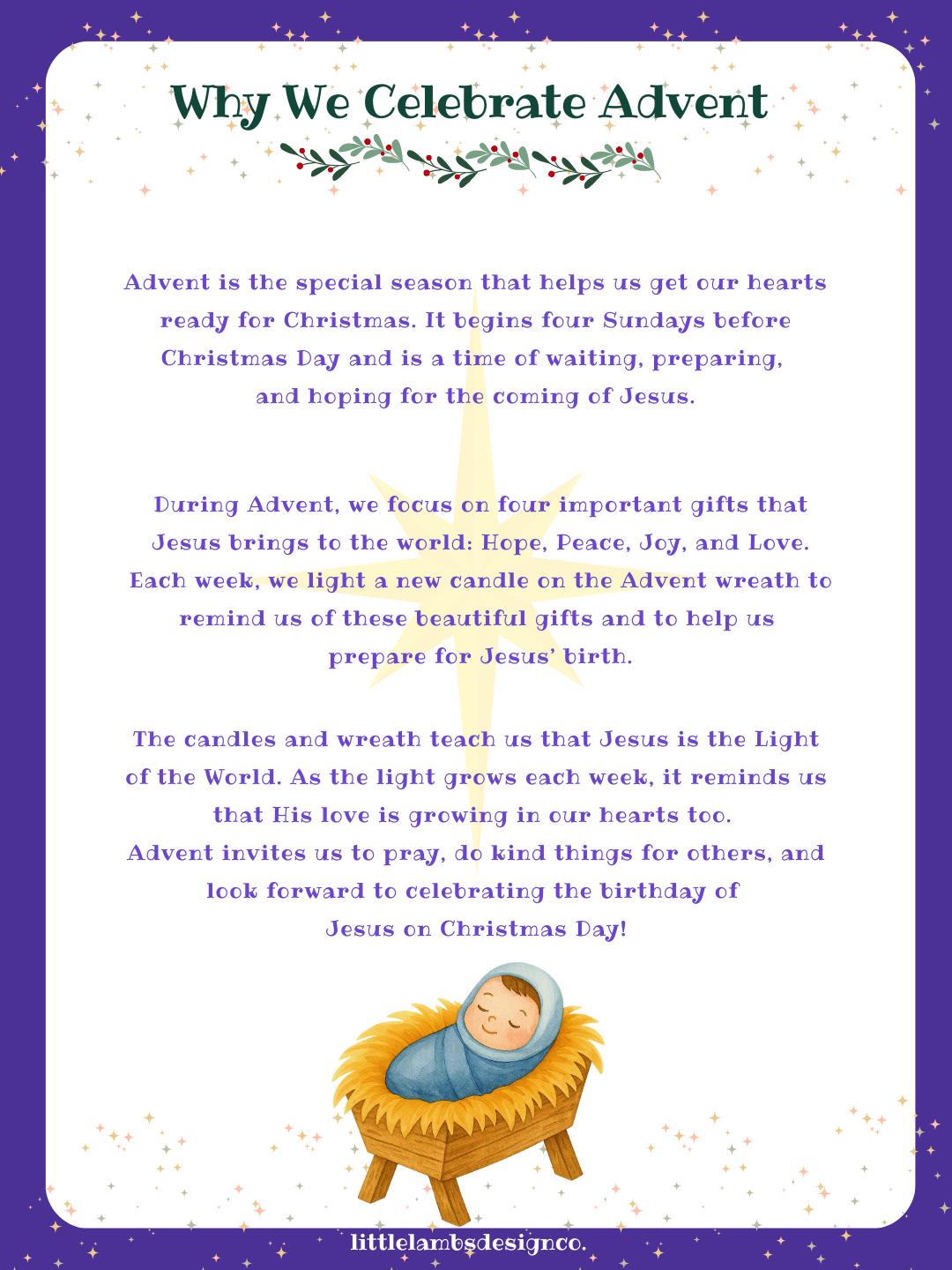 Kids' Advent Wreath Craft Bundle Printable Prayers & Templates