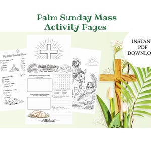 Palm Sunday Mass Activity Book for Kids | Catholic Printable Quiet Pack (Digital Download)