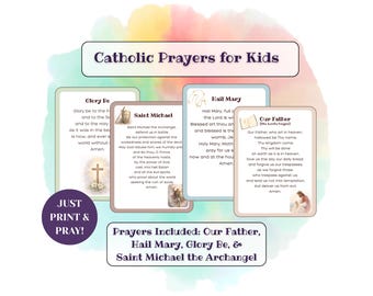 Catholic Kids Prayer Prints | Our Father, Hail Mary (Digital Download)