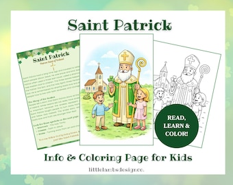 Saint Patrick Kids Activity | Learn & Color Printable (PDF)
