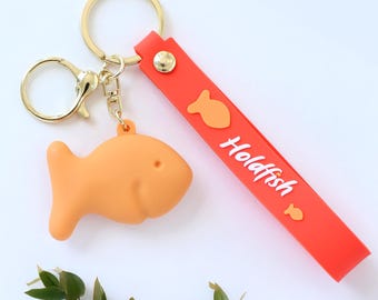 Goldfish Keychain, Playful Nostalgic Charm, Foodie Gift