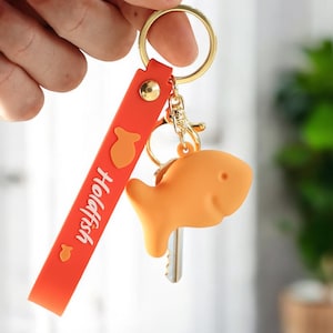 Goldfish Cracker Keychain, Playful Nostalgic Gift, Stocking Stuffer Idea