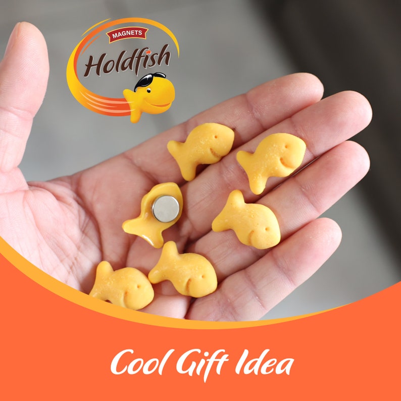 Holdfish Fridge Magnets Set of 6 Pcs, Goldfish Crackers Lovers Gift Idea, Mother's Day Gift image 8