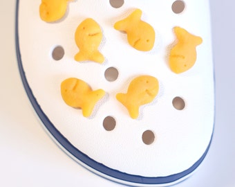 Crocfish Shoe Charm (Set of 2pcs), Shoes Pins, Goldfish Lovers Gift Idea