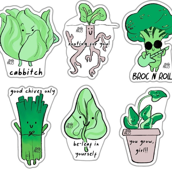 Inspirational Veggie Stickers- Gardening, Vegetables, Plants, Growing, Gardens