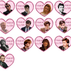 Love of My Life Celebrity Crush Stickers Pack A- Mostly just David Tennant, Doctor Who, and Good Omens