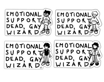 Emotional Support Dead Gay Wizard Stickers