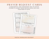 Printable Prayer Request Cards, Church Handout (Digital Download)