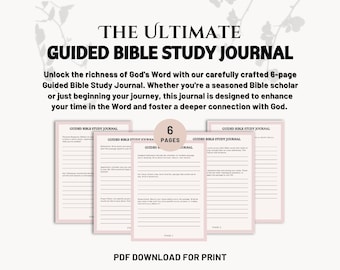 Bijbelstudie printables met gids, persoonlijk bijbelstudiemateriaal (digitale download)