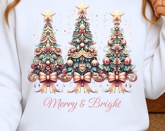 Coquette Christmas Trees PNG 300dpi, Pink Bow Christmas Tree PNG, Trendy Christmas PNG, Girly Christmas Graphics