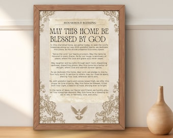 Household blessing, New Home Blessing, Housewarming Blessing, Christian Home Blessing decor, Christian Wedding gift, Blessing For Home