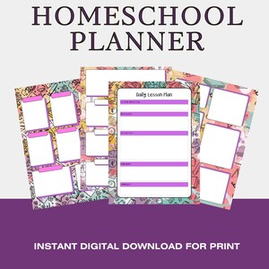 Planificador imprimible para educación en casa: planes de lecciones personalizables (descarga digital)