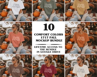 Comfort Colors 1717 Fall Mockup Bundle, CC1717 Cozy Autumn T-Shirt Mockups (Digital Download)