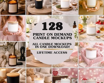 Pacchetto di 128 modelli di candele, modelli di candele Lumient, candele in cera di soia trasparente e modelli di candele in vetro ambrato (download digitale)