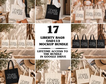Liberty Bags OAD113 Cotton Canvas Tote Mockup Bundle, Group Tote Bag Mock-ups (Digital Download)