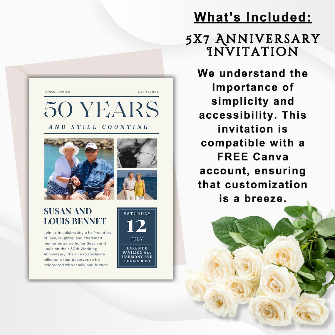 50th Anniversary Invitation, 50th Wedding Anniversary Invitations ...