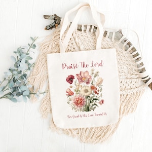 Floral Bible Study Bag, Christian Tote Bag, Floral Canvas Tote Bag, Everyday Tote Bag, Bible Verse Tote Bag, Bible Study Tote Bag