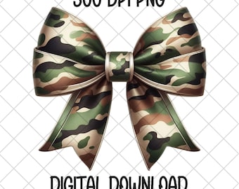 Arco de camuflaje femenino PNG, arco de camuflaje coquette de 300 DPI, arco de camuflaje por sublimación, arco de caza PNG