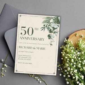 50th Anniversary Invitation, 50th Wedding Anniversary Invitation, Anniversary Party Invitation Template, Anniversary Party Invitation