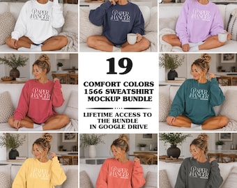 Comfort Colors 1566 Mockup Bundle, Comfort Colors Sweatshirt Mockups (Digital Download)