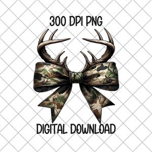 Camo Coquette Bow PNG 300 DPI, Camouflage Bow Sublimation, Deer Hunting PNG, Hunting Wife, Girly Camo Bow